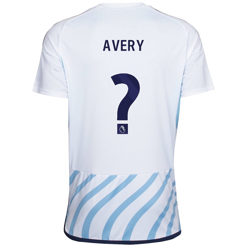 Homem Camisola Theo Avery #0 Branco Azul Alternativa 2023/24 Camisa