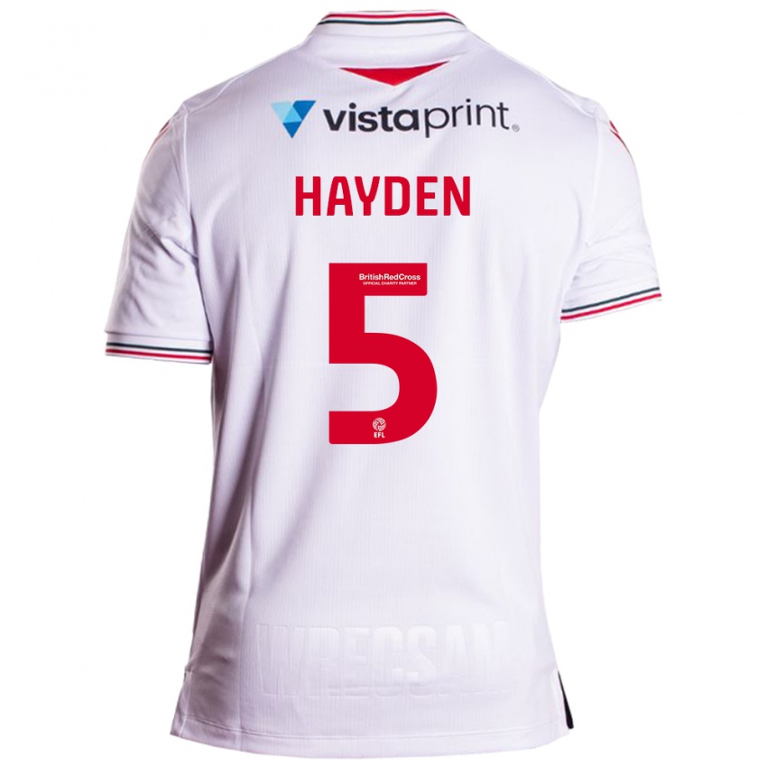Homem Camisola Aaron Hayden #5 Branco Alternativa 2023/24 Camisa