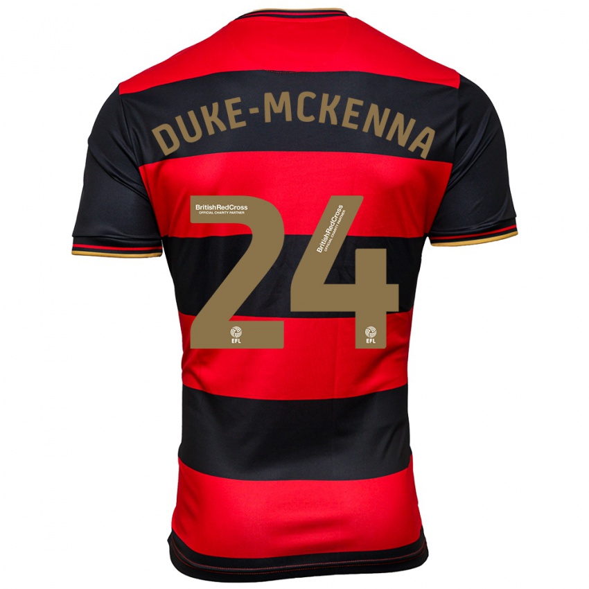 Homem Camisola Stephen Duke-Mckenna #24 Preto Vermelho Alternativa 2023/24 Camisa