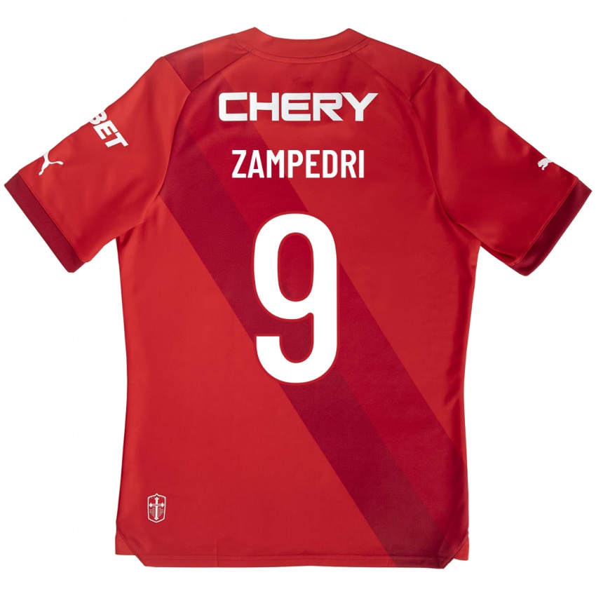 Homem Camisola Fernando Zampedri #9 Vermelho Alternativa 2023/24 Camisa