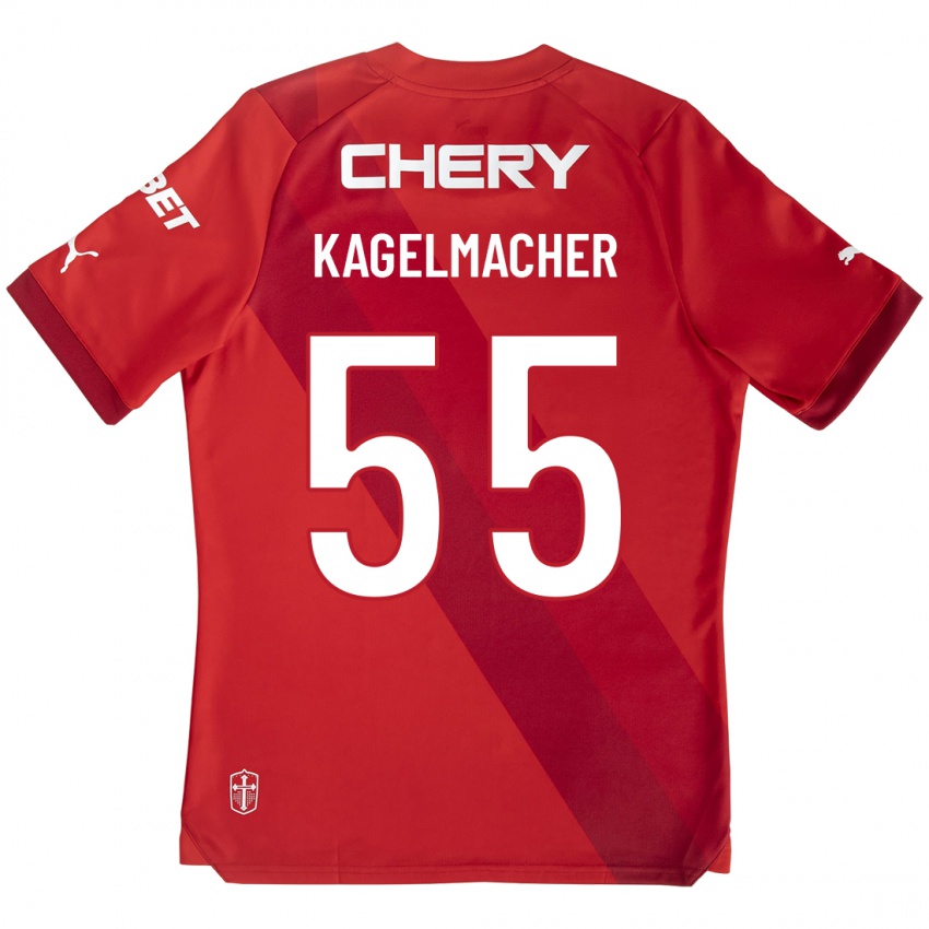 Homem Camisola Gary Kagelmacher #55 Vermelho Alternativa 2023/24 Camisa