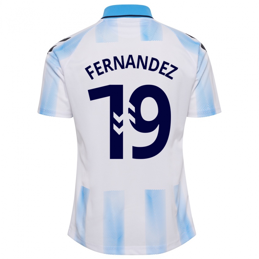 Mulher Camisola Roberto Fernández #19 Branco Azul Principal 2023/24 Camisa