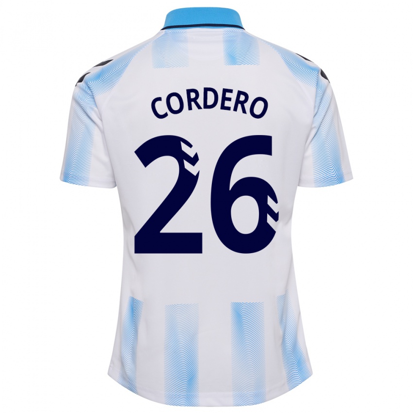 Mulher Camisola Antonio Cordero #26 Branco Azul Principal 2023/24 Camisa