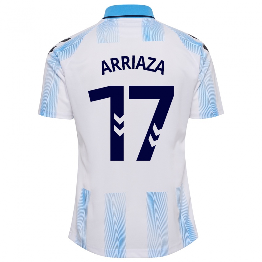Mulher Camisola Pablo Arriaza #17 Branco Azul Principal 2023/24 Camisa