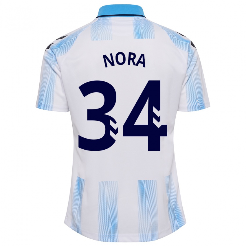 Mulher Camisola Nora #34 Branco Azul Principal 2023/24 Camisa