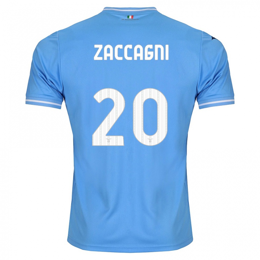 Mulher Camisola Mattia Zaccagni #20 Azul Principal 2023/24 Camisa