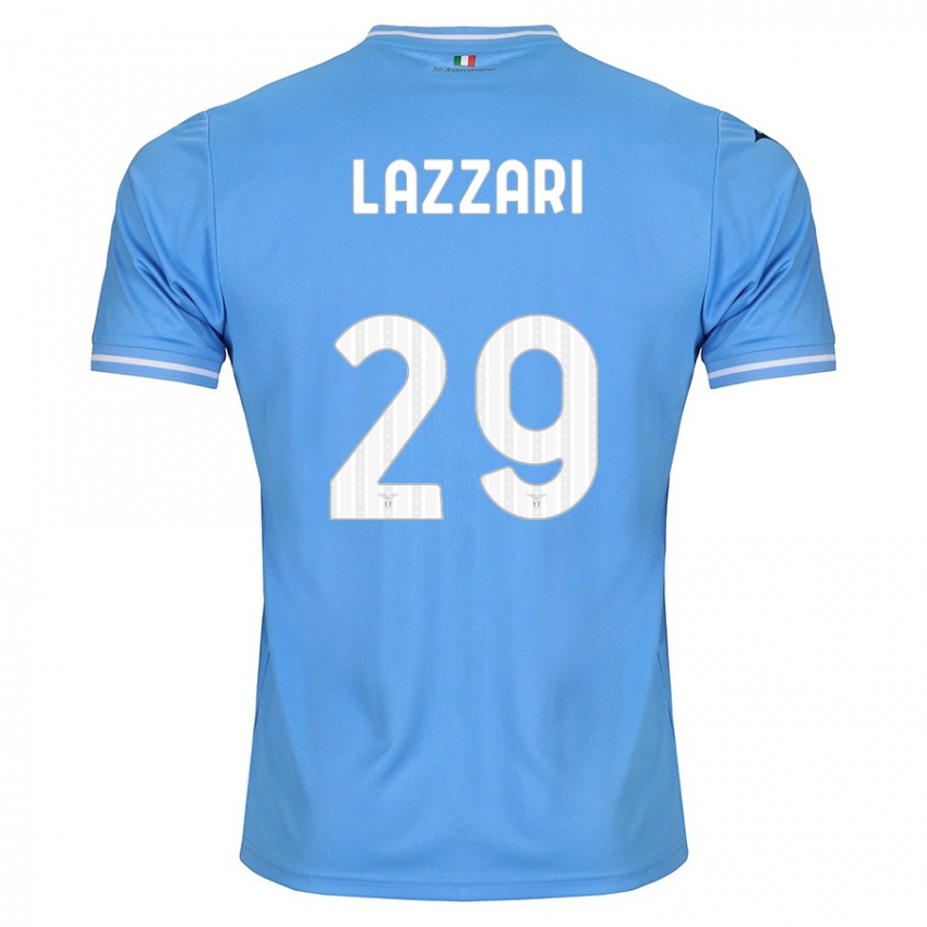 Mulher Camisola Manuel Lazzari #29 Azul Principal 2023/24 Camisa