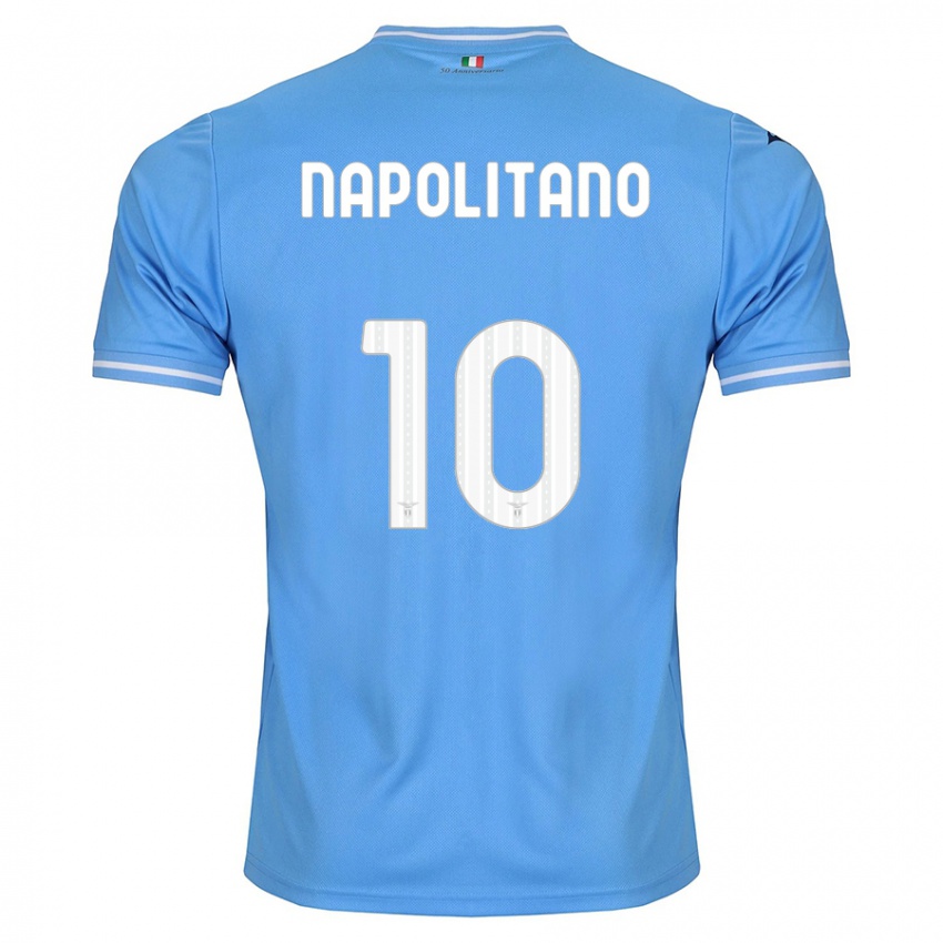 Mulher Camisola Luca Napolitano #10 Azul Principal 2023/24 Camisa