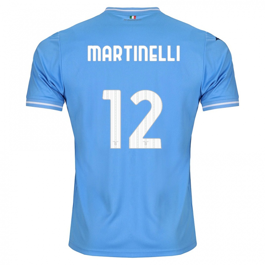 Mulher Camisola Leonardo Martinelli #12 Azul Principal 2023/24 Camisa