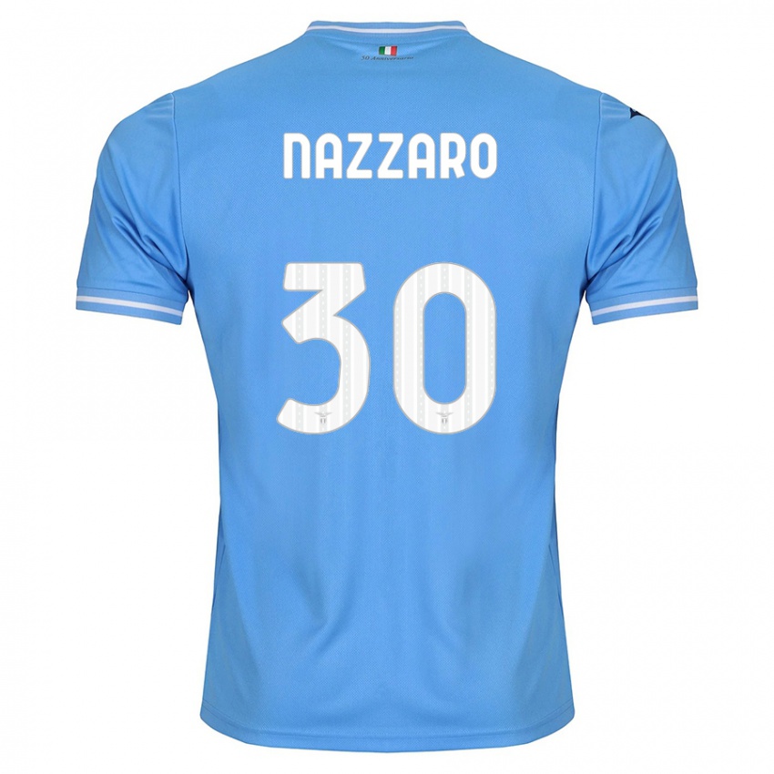 Mulher Camisola Marco Nazzaro #30 Azul Principal 2023/24 Camisa