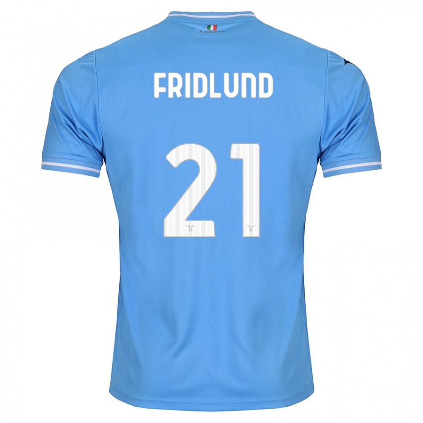 Mulher Camisola Johanne Fridlund #21 Azul Principal 2023/24 Camisa