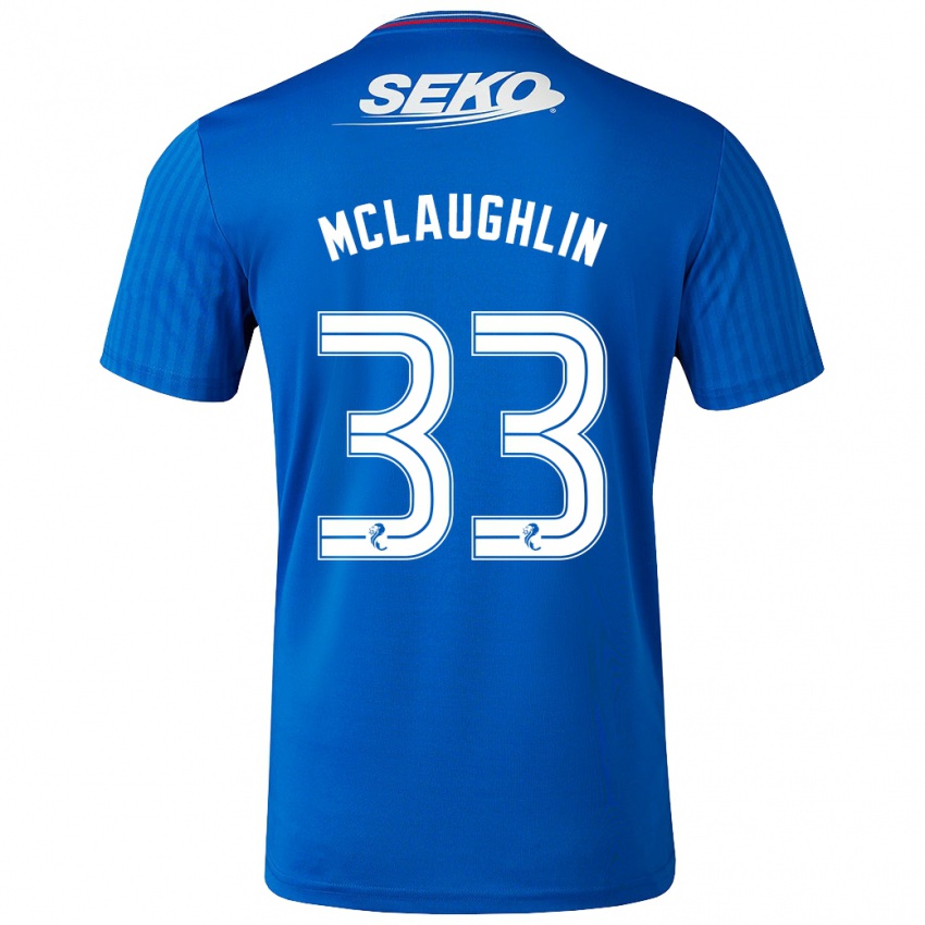 Mulher Camisola Jon Mclaughlin #33 Azul Principal 2023/24 Camisa