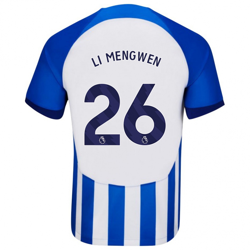 Mulher Camisola Li Mengwen #26 Azul Principal 2023/24 Camisa