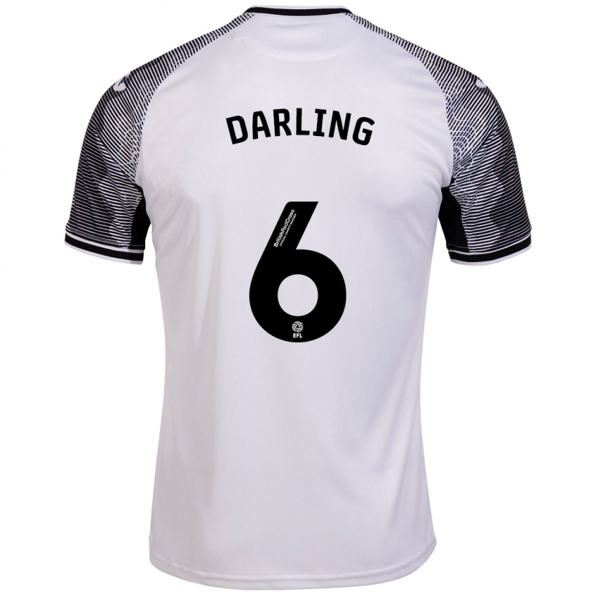 Mulher Camisola Harry Darling #6 Branco Principal 2023/24 Camisa