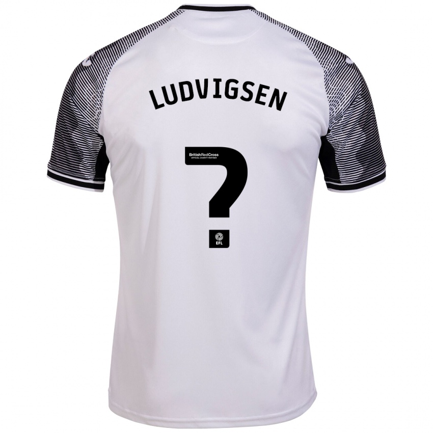 Mulher Camisola Kai Ludvigsen #0 Branco Principal 2023/24 Camisa