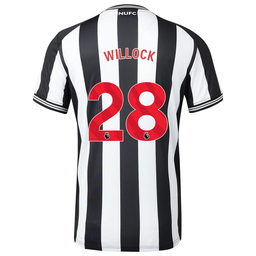 Mulher Camisola Joe Willock #28 Preto Branco Principal 2023/24 Camisa