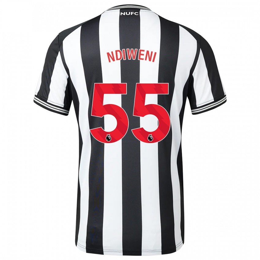 Mulher Camisola Michael Ndiweni #55 Preto Branco Principal 2023/24 Camisa