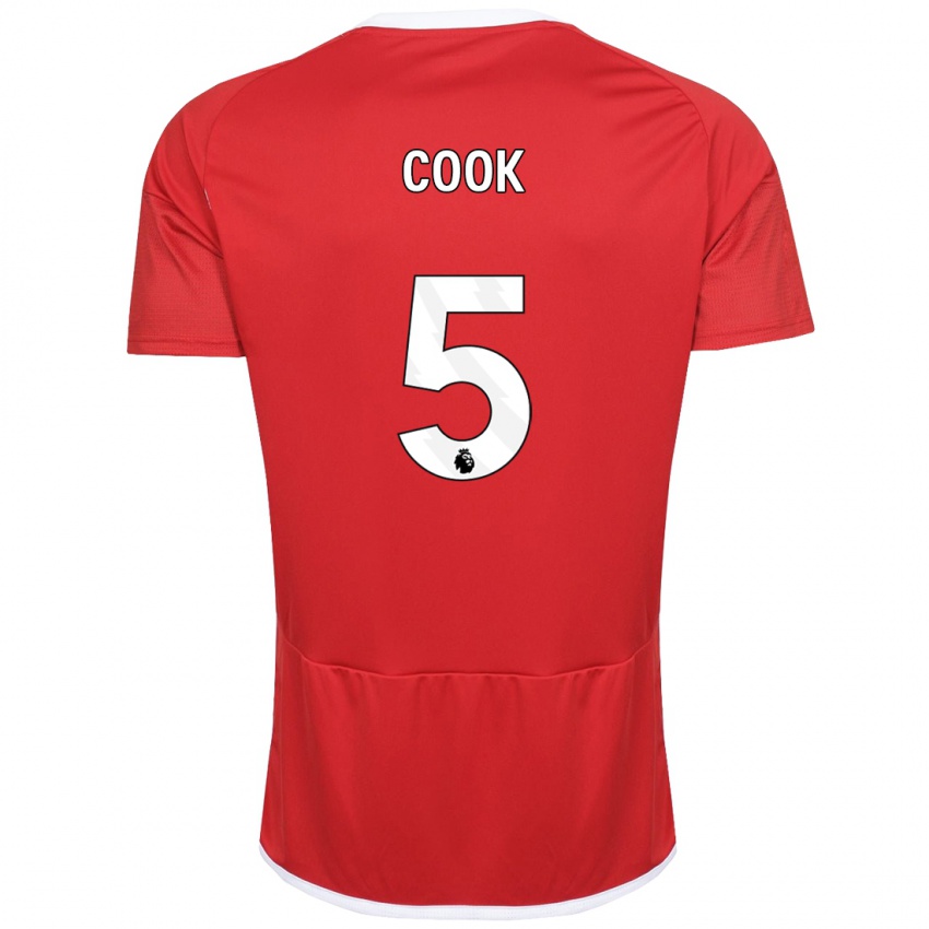 Mulher Camisola Olivia Cook #5 Vermelho Principal 2023/24 Camisa