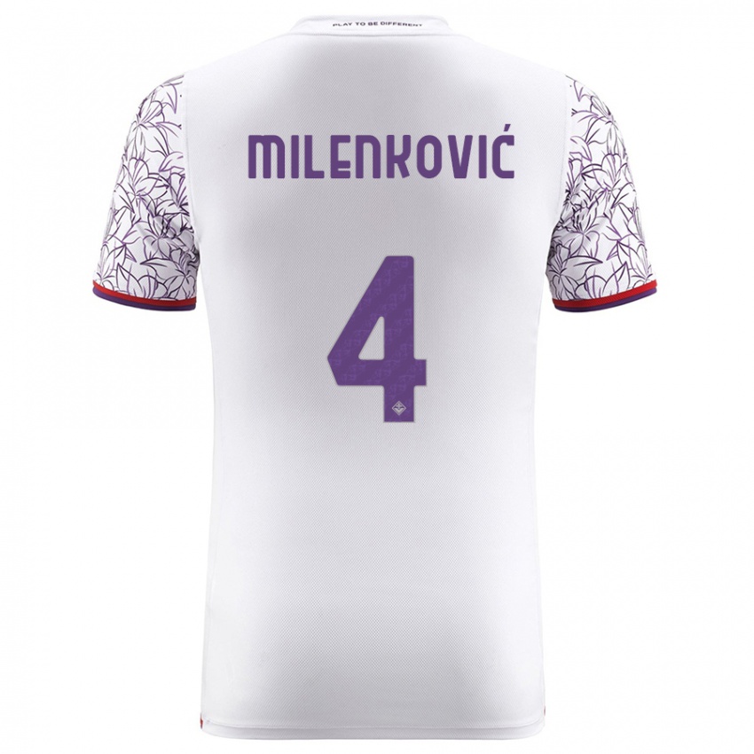 Mulher Camisola Nikola Milenkovic #4 Branco Alternativa 2023/24 Camisa