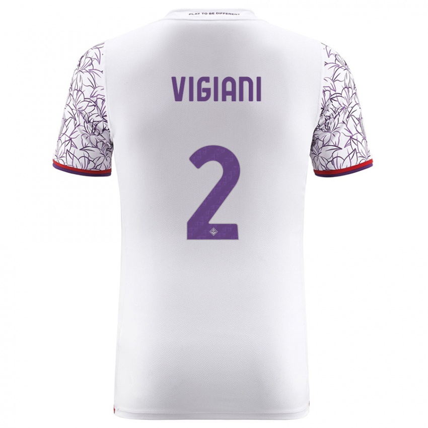 Mulher Camisola Lorenzo Vigiani #2 Branco Alternativa 2023/24 Camisa