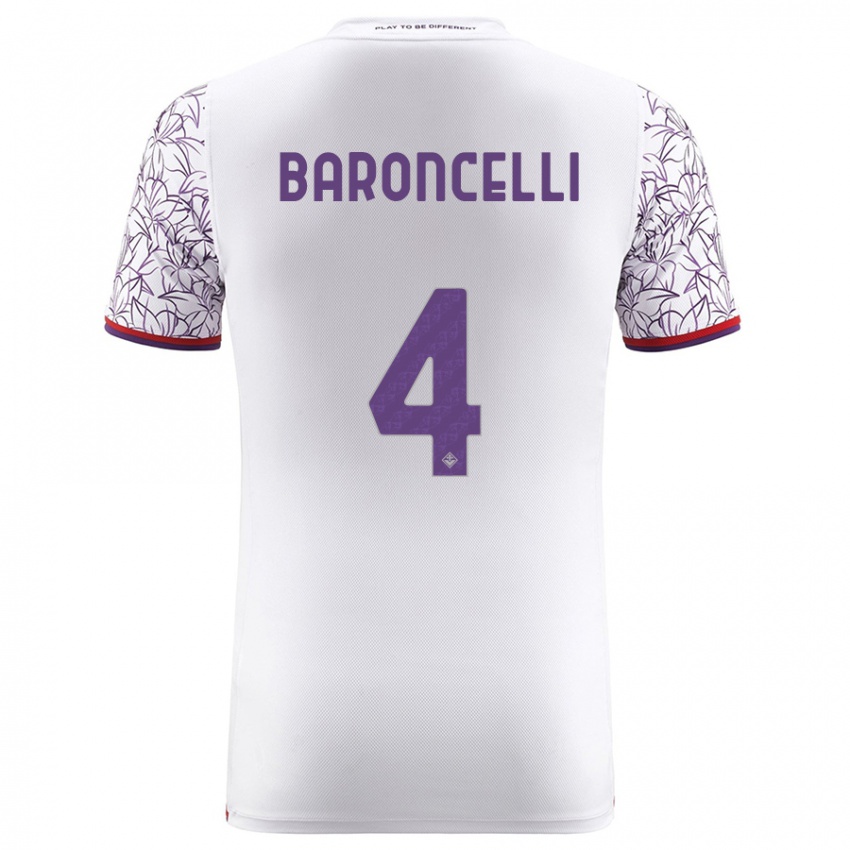 Mulher Camisola Leonardo Baroncelli #4 Branco Alternativa 2023/24 Camisa