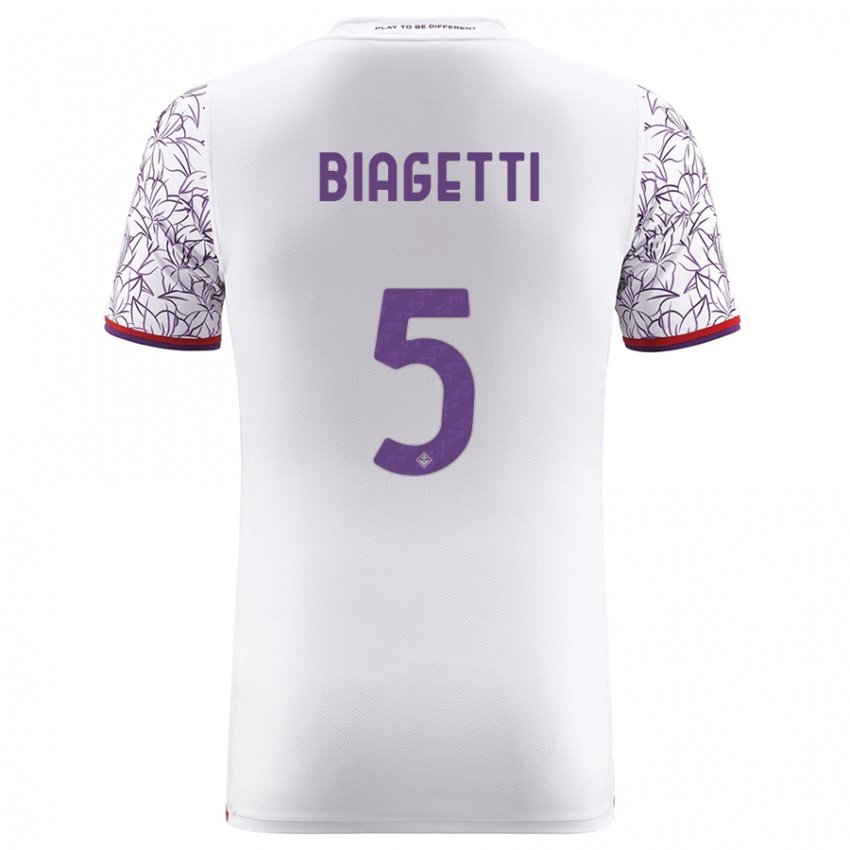 Mulher Camisola Christian Biagetti #5 Branco Alternativa 2023/24 Camisa