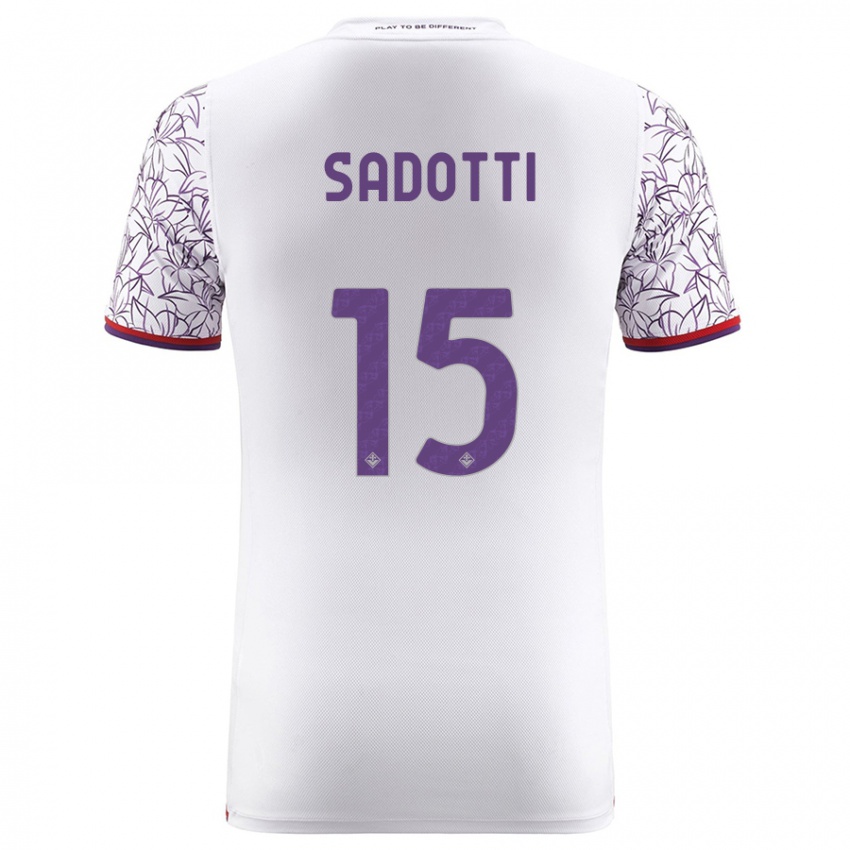 Mulher Camisola Edoardo Sadotti #15 Branco Alternativa 2023/24 Camisa