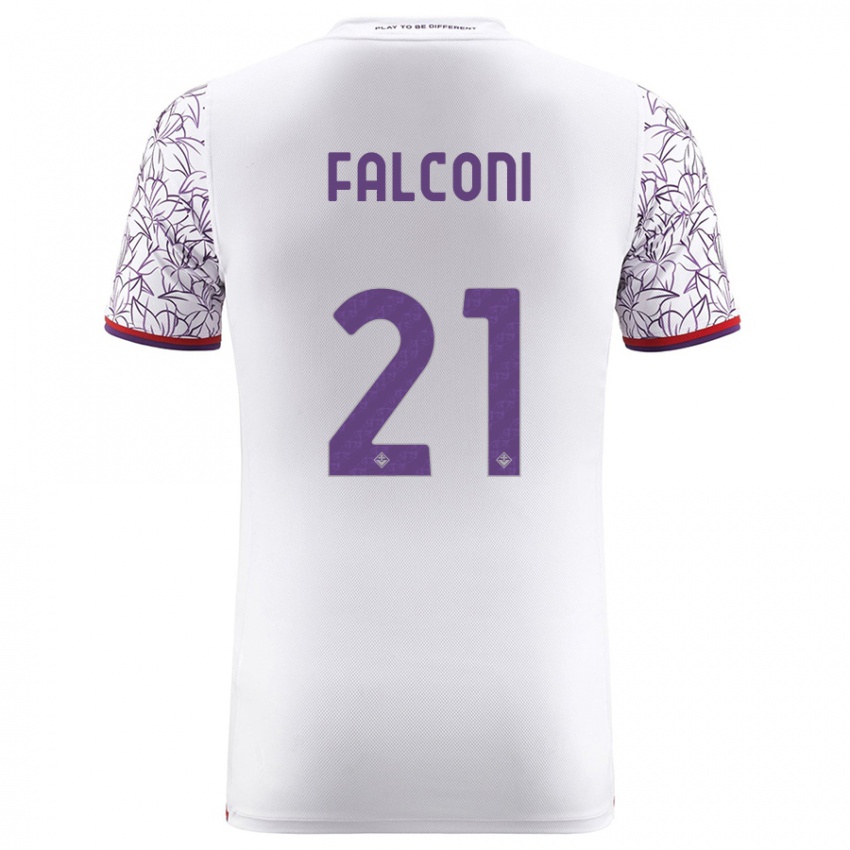 Mulher Camisola Niccolo Falconi #21 Branco Alternativa 2023/24 Camisa