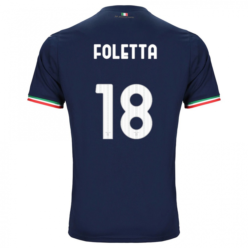 Mulher Camisola Isabella Foletta #18 Marinha Alternativa 2023/24 Camisa