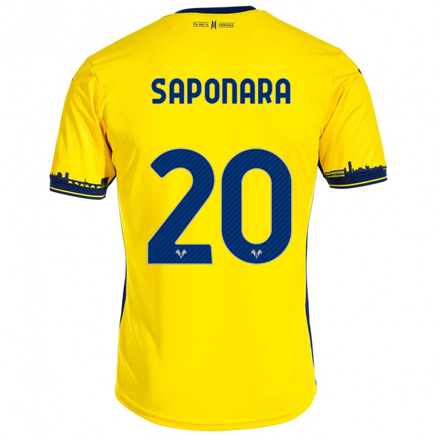 Mulher Camisola Riccardo Saponara #20 Amarelo Alternativa 2023/24 Camisa