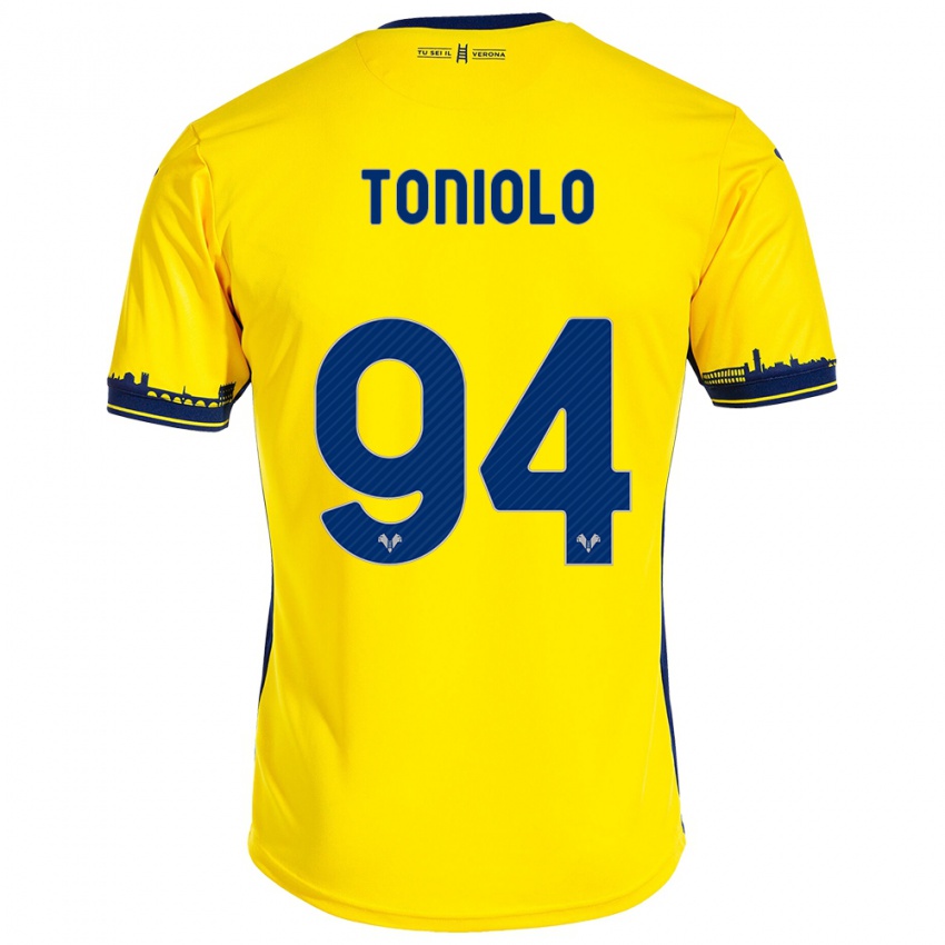 Mulher Camisola Giacomo Toniolo #94 Amarelo Alternativa 2023/24 Camisa