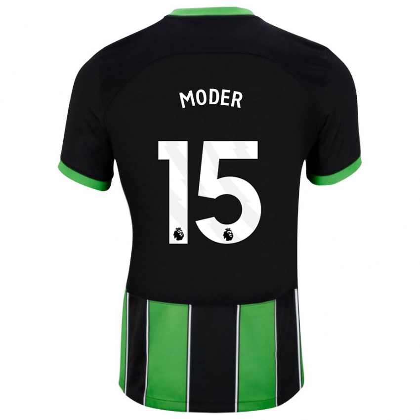 Mulher Camisola Jakub Moder #15 Preto Verde Alternativa 2023/24 Camisa