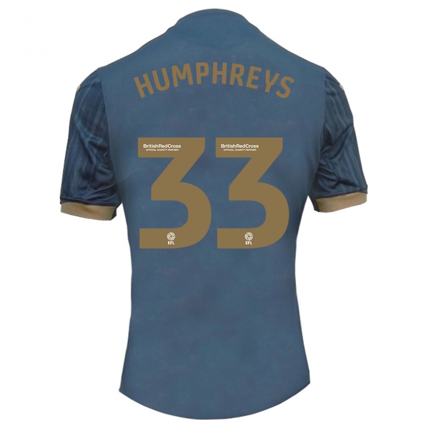 Mulher Camisola Bashir Humphreys #33 Azul-Petróleo Escuro Alternativa 2023/24 Camisa
