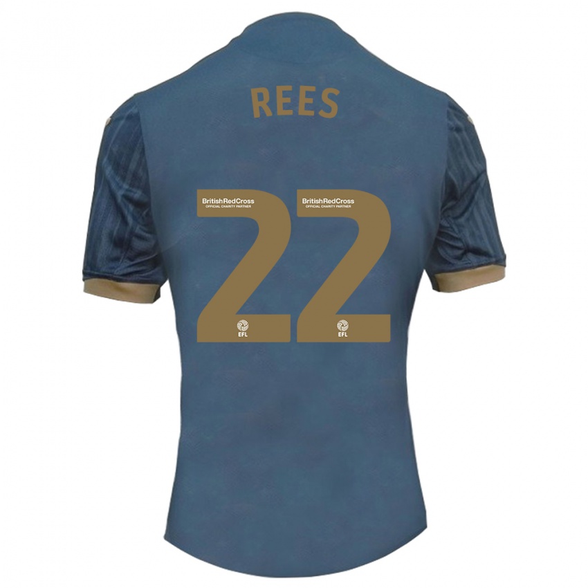 Mulher Camisola Nia Rees #22 Azul-Petróleo Escuro Alternativa 2023/24 Camisa