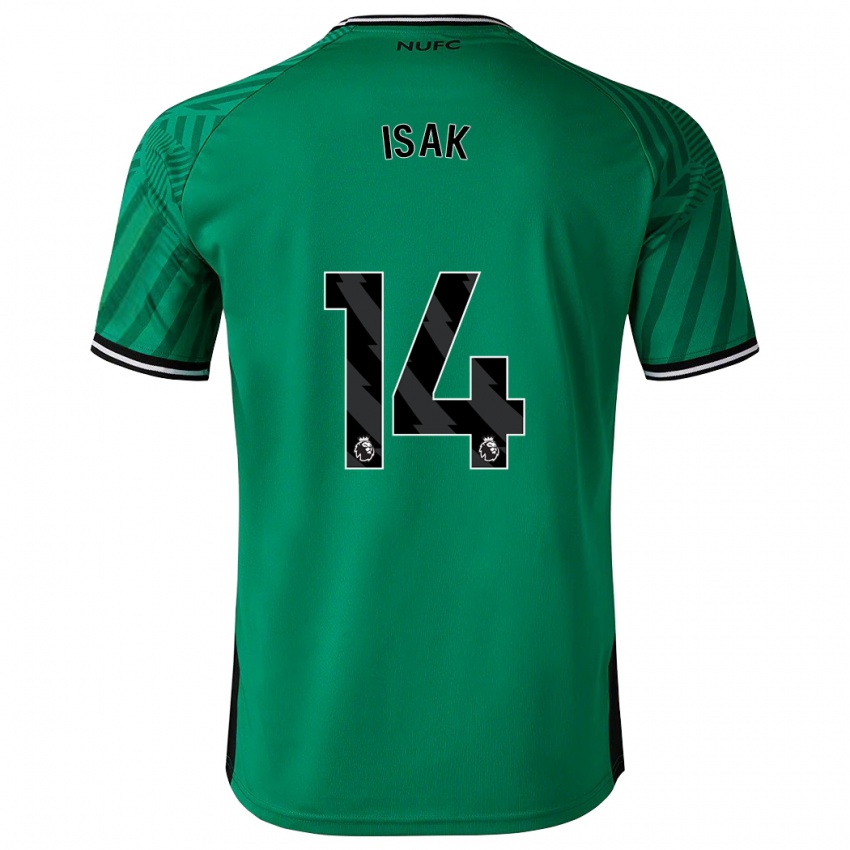 Mulher Camisola Alexander Isak #14 Verde Alternativa 2023/24 Camisa