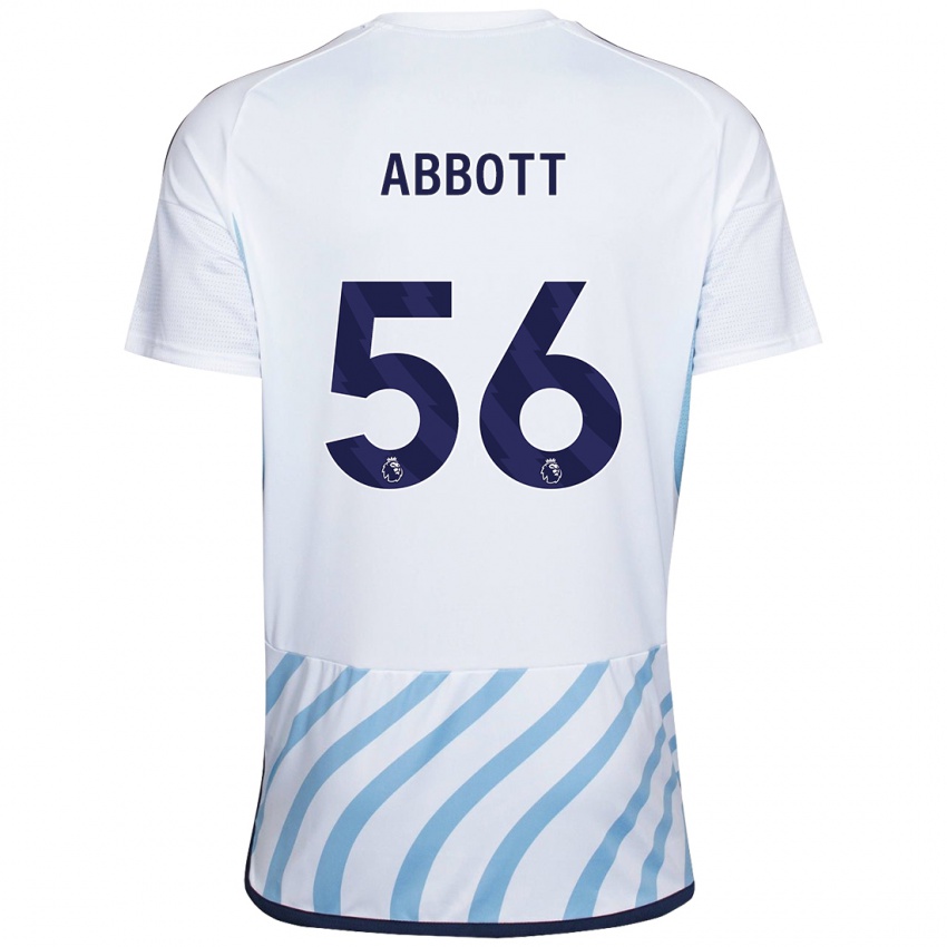 Mulher Camisola Zach Abbott #56 Branco Azul Alternativa 2023/24 Camisa