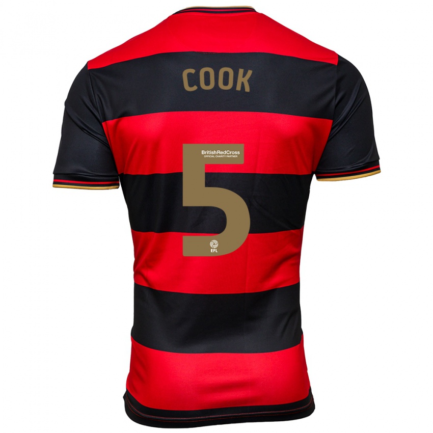 Mulher Camisola Steve Cook #5 Preto Vermelho Alternativa 2023/24 Camisa