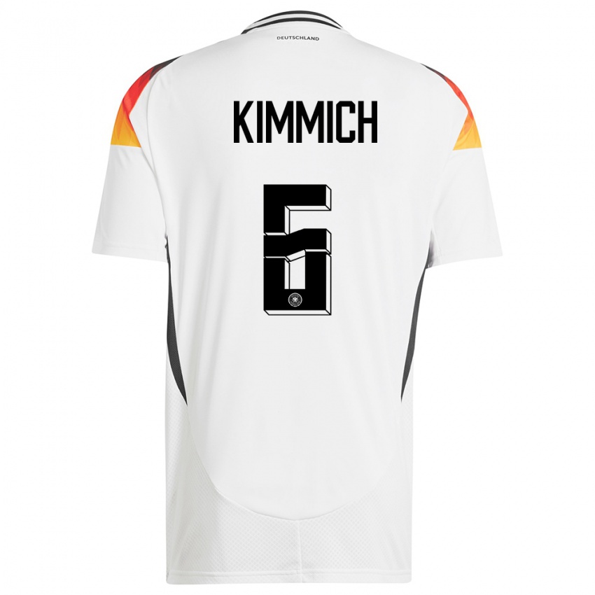 Criança Camisola Alemanha Joshua Kimmich #6 Branco Principal 24-26 Camisa