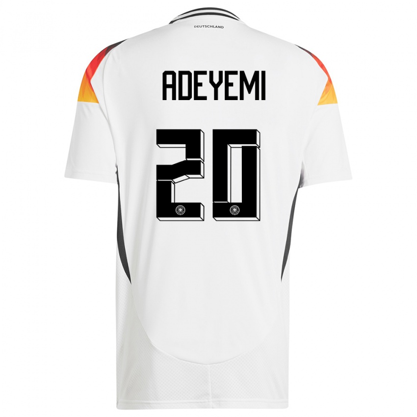 Criança Camisola Alemanha Karim Adeyemi #20 Branco Principal 24-26 Camisa