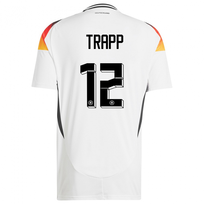 Criança Camisola Alemanha Kevin Trapp #12 Branco Principal 24-26 Camisa