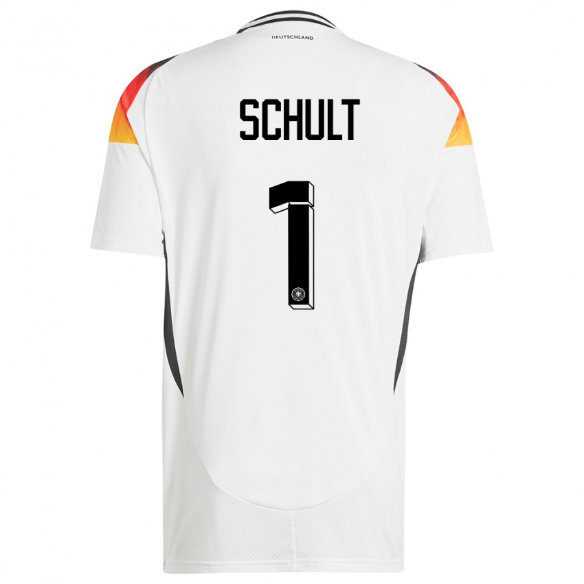 Criança Camisola Alemanha Almuth Schult #1 Branco Principal 24-26 Camisa