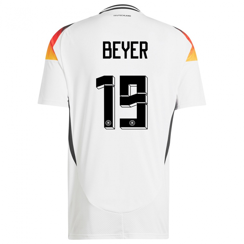 Criança Camisola Alemanha Jordan Beyer #19 Branco Principal 24-26 Camisa