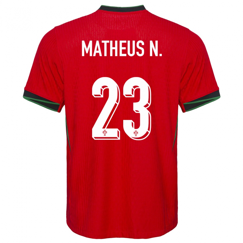 Criança Camisola Portugal Matheus Nunes #23 Vermelho Principal 24-26 Camisa