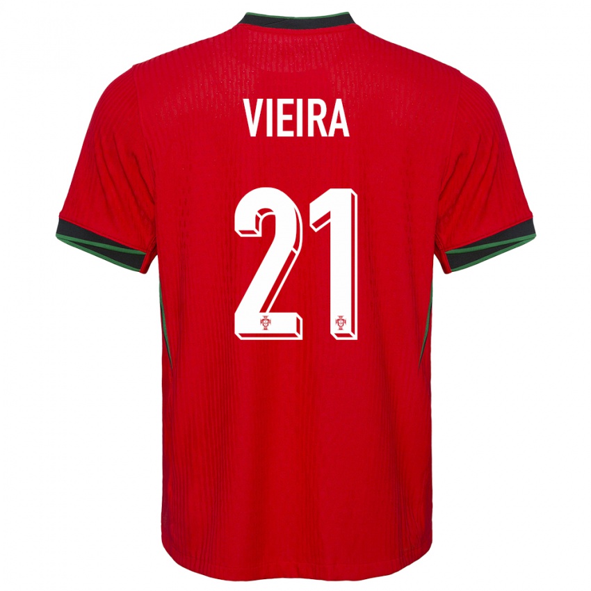 Criança Camisola Portugal Fabio Vieira #21 Vermelho Principal 24-26 Camisa
