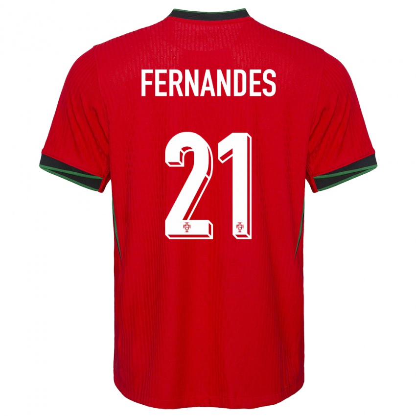 Criança Camisola Portugal Mateus Fernandes #21 Vermelho Principal 24-26 Camisa