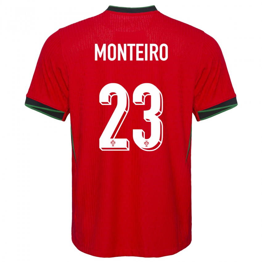 Criança Camisola Portugal David Monteiro #23 Vermelho Principal 24-26 Camisa