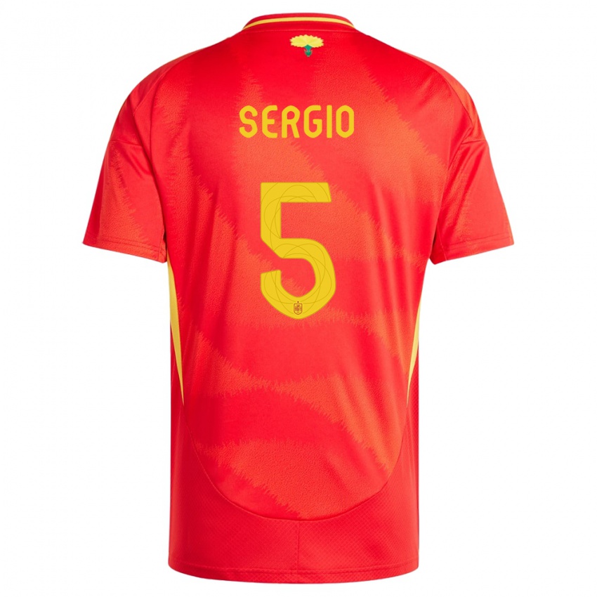 Criança Camisola Espanha Sergio Busquets #5 Vermelho Principal 24-26 Camisa