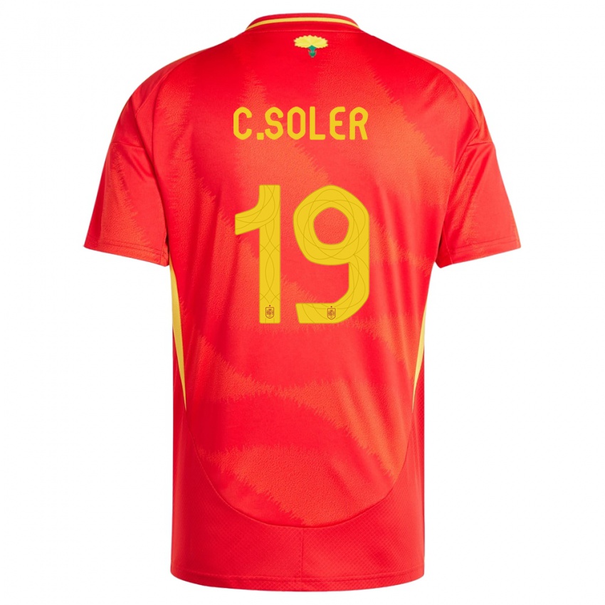 Criança Camisola Espanha Carlos Soler #19 Vermelho Principal 24-26 Camisa
