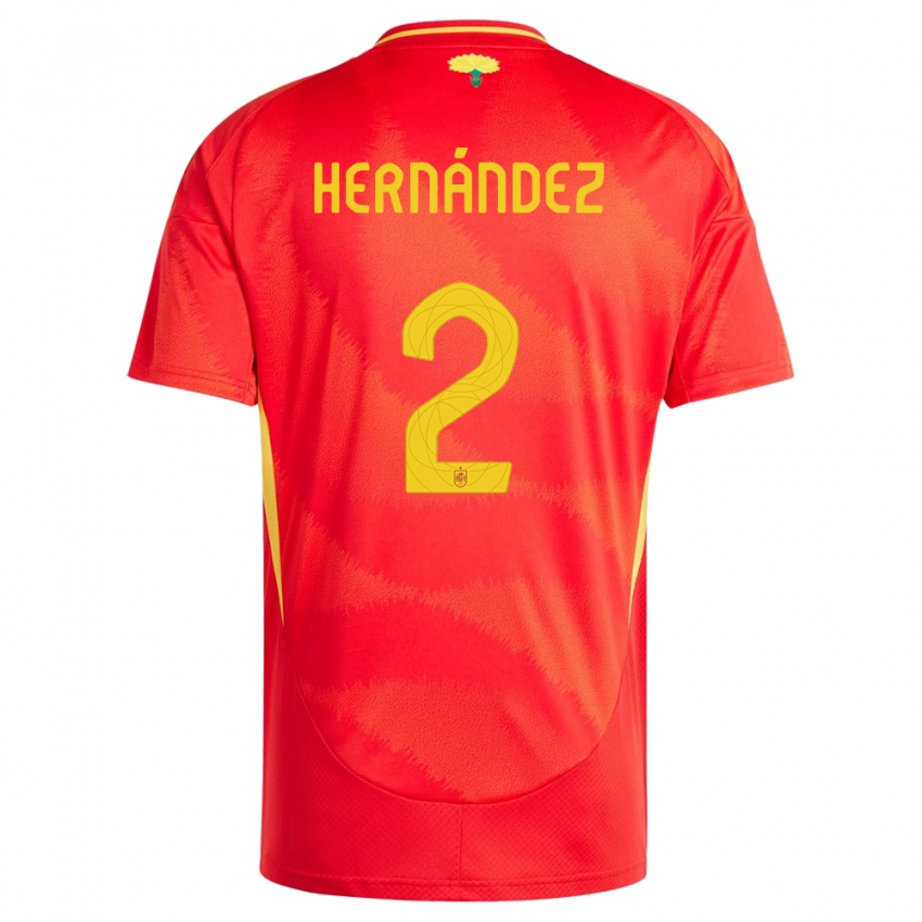 Criança Camisola Espanha Oihane Hernandez #2 Vermelho Principal 24-26 Camisa