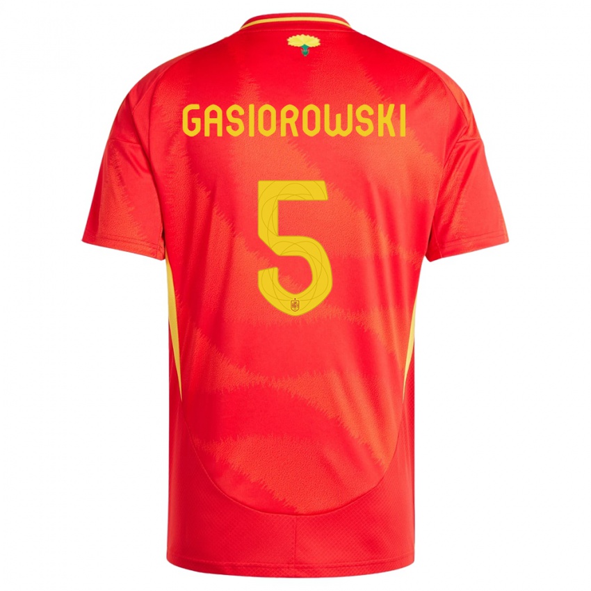 Criança Camisola Espanha Yarek Gasiorowski #5 Vermelho Principal 24-26 Camisa